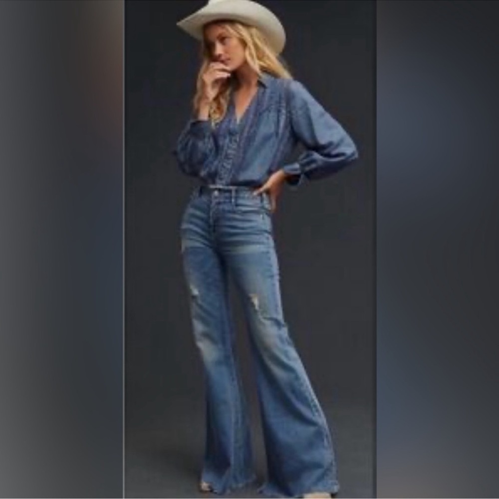 NWOT-Pilcro by Anthropologie The Supermodel High Rise Flare Jeans